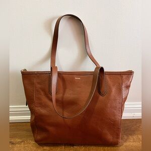 Fossil Rich Tan Leather Tote